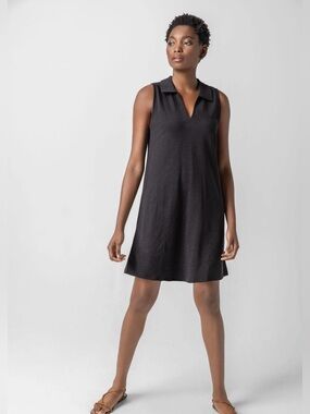 Lilla P Sleeveless Collared Dress, black, xs